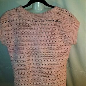 HANDMADE WITH LOVE PINK OMBRE SHORT SLEEVE SWEATER SIZE M